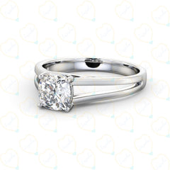 Cushion Cut Split Shank Lab Grown Diamond Ring for Women