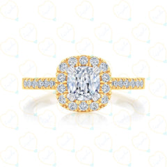 Cushion-Cut Brilliance Halo Lab Grown Diamond Ring for Women