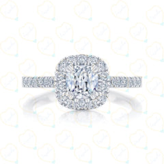 Cushion-Cut Brilliance Halo Lab Grown Diamond Ring for Women