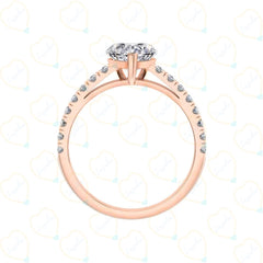 Heart-Cut Solitaire With Accents Lab-Grown Diamond Ring for Her