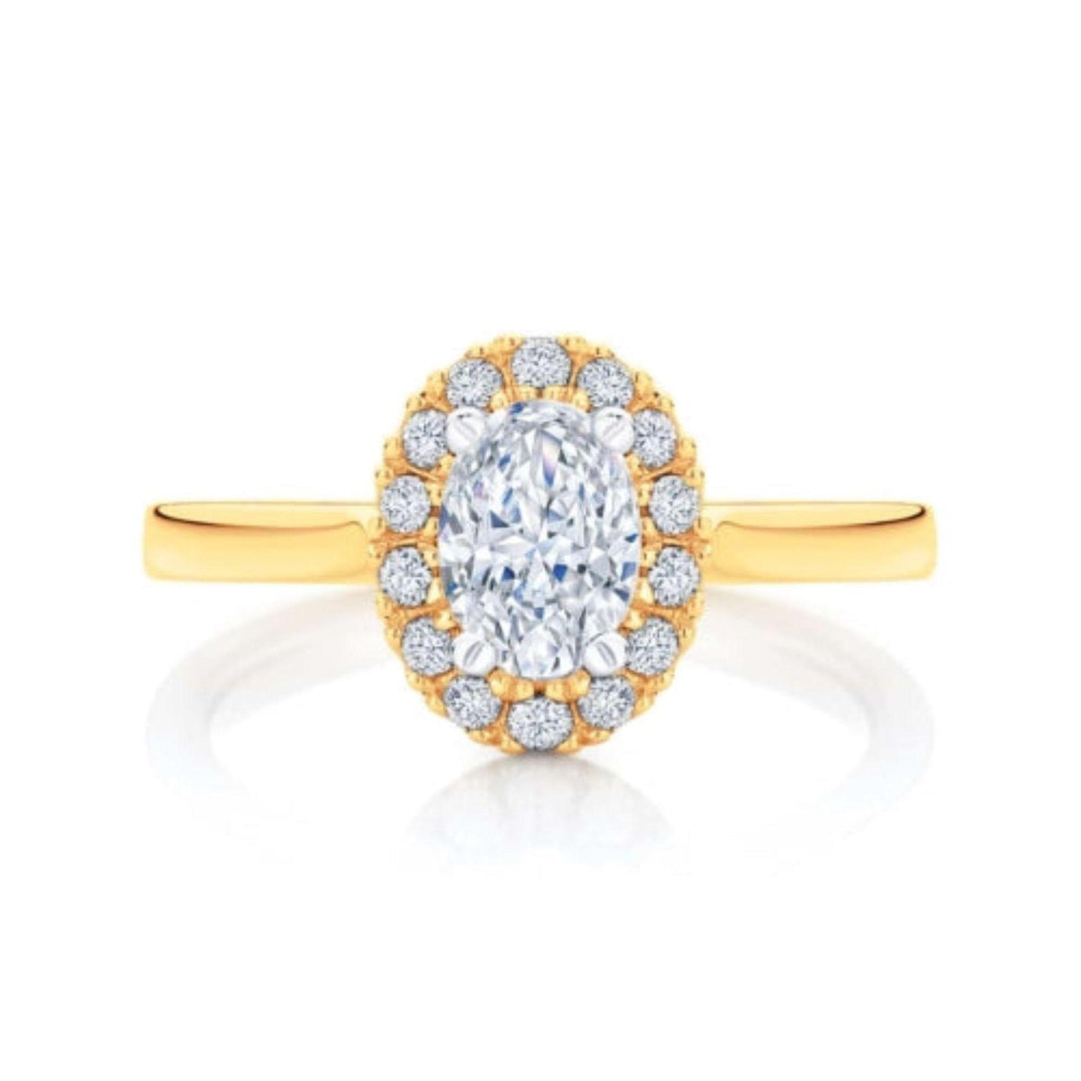 Oval Cut Halo Lab Grown Diamond Ring for Women