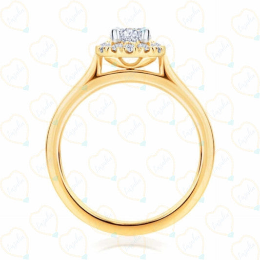 Oval Cut Halo Lab Grown Diamond Ring for Women