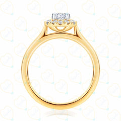 Oval Cut Halo Lab Grown Diamond Ring for Women