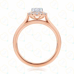 Oval Cut Halo Lab Grown Diamond Ring for Women