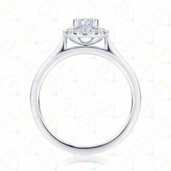 Oval Cut Halo Lab Grown Diamond Ring for Women