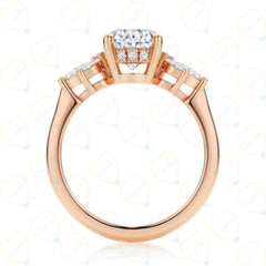 Oval Cut Hidden Halo Lab Grown Diamond Ring for Women