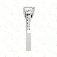 Princess-Cut 3 Stone Luxury Lab Grown Diamond Ring for Women