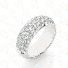 5.00 CTW Round Cut Half Eternity Lab Grown Diamond Ring for Women