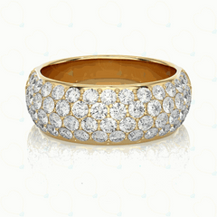 5.00 CTW Round Cut Half Eternity Lab Grown Diamond Ring for Women