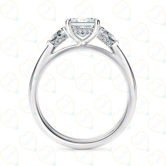 Princess Cut 3 Stone Lab Grown Diamond Ring for Women