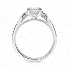 Princess Cut 3 Stone Lab Grown Diamond Ring for Women