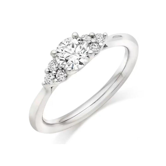 Round Brilliant Cut 7 Stone Lab Grown Diamond Ring for Women