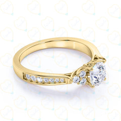 1.00 TCW Round Cut Unique Lab Grown Diamond Ring for Women