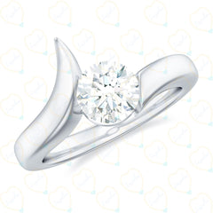 1.00 TCW Round Brilliant Cut Solitaire Lab Grown Diamond Ring for Women