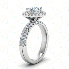 1.00 TCW Round Cut Bridal Set Lab Grown Diamond Ring for Women