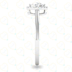 Anello con diamante Halo Lab Grown taglio rotondo TCW da donna