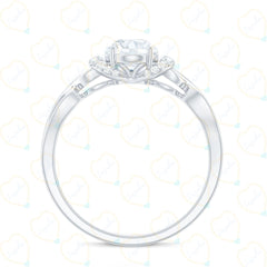 Anello con diamante Halo ovale da 1,00 TCW per donna