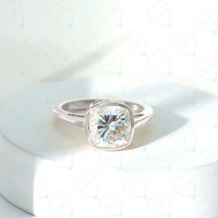 2.50 TCW Cushion Cut Solitaire Lab Grown Diamond Ring for Women