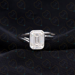 1.80 TCW Emerald Cut Solitaire Lab Grown Diamond Ring for Women