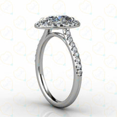 1.00 TCW Oval Cut Halo Lab Grown Diamond Ring for Women