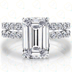 2.50 TCW Emerald Cut Bridal Set Lab Grown Diamond Ring for Women