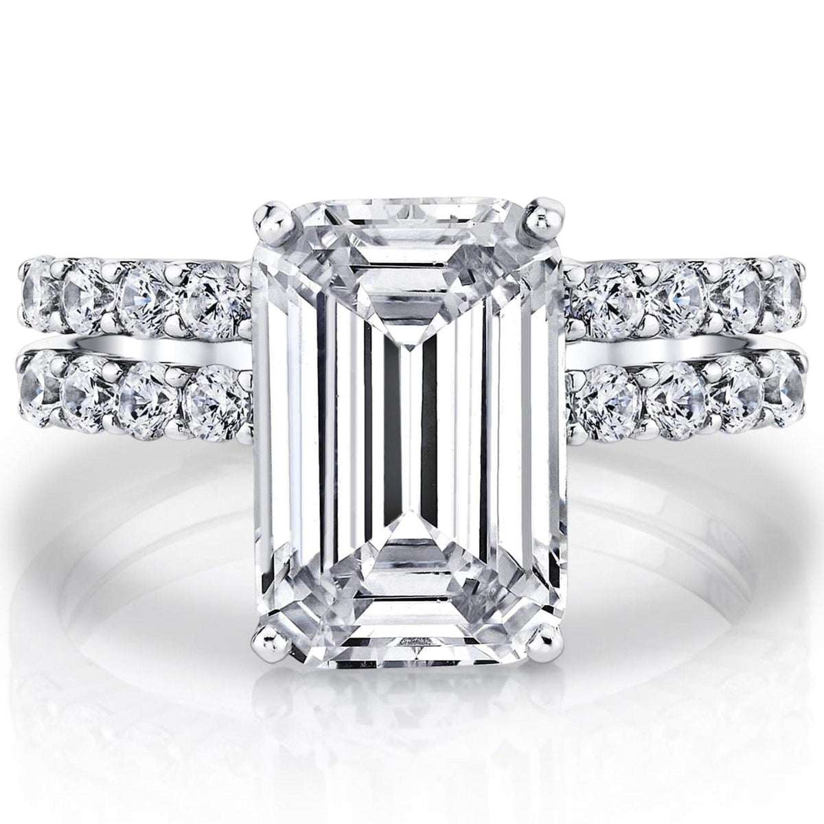 2.50 TCW Emerald Cut Bridal Set Lab Grown Diamond Ring for Women