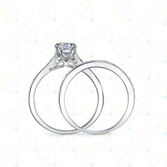 1.00 TCW Round Brilliant Cut Bridal Set Lab-Grown Diamond Ring for Women