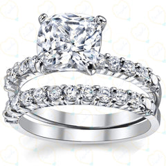 Cushion Cut Bridal Set Lab Grown Diamond Ring for Women