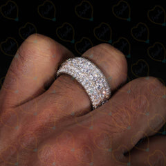 Anello di diamanti di lusso Eternity Lab Grown taglio brillante rotondo per donna