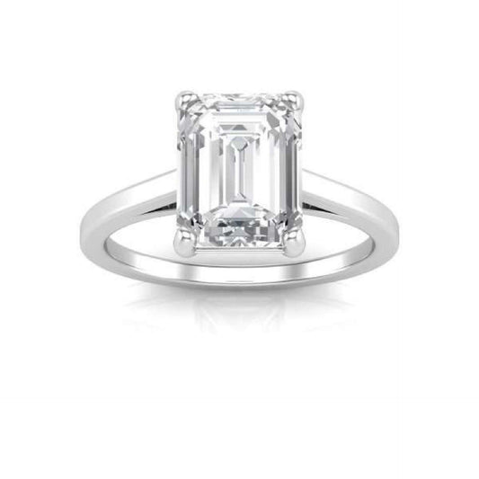 1.75 TCW Emerald Cut Solitaire Lab Grown Diamond Ring for Women