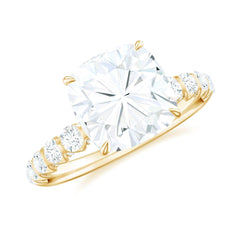 2.50 TCW Cushion Cut Solitaire With Accents Lab Grown Diamond Ring for Women