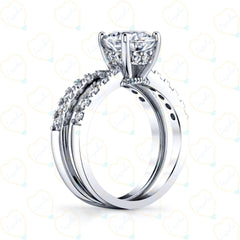 Round Brilliant Cut Bridal Set Lab Grown Diamond Ring