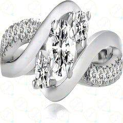 1.00 TCW Round Brilliant Cut Twisted Lab Grown Diamond Ring for Women