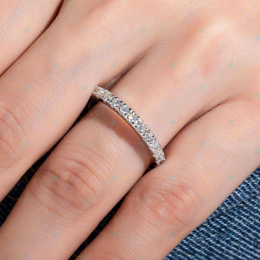 3.30 TCW Round Cut Eternity Lab Grown Diamond Ring for Women