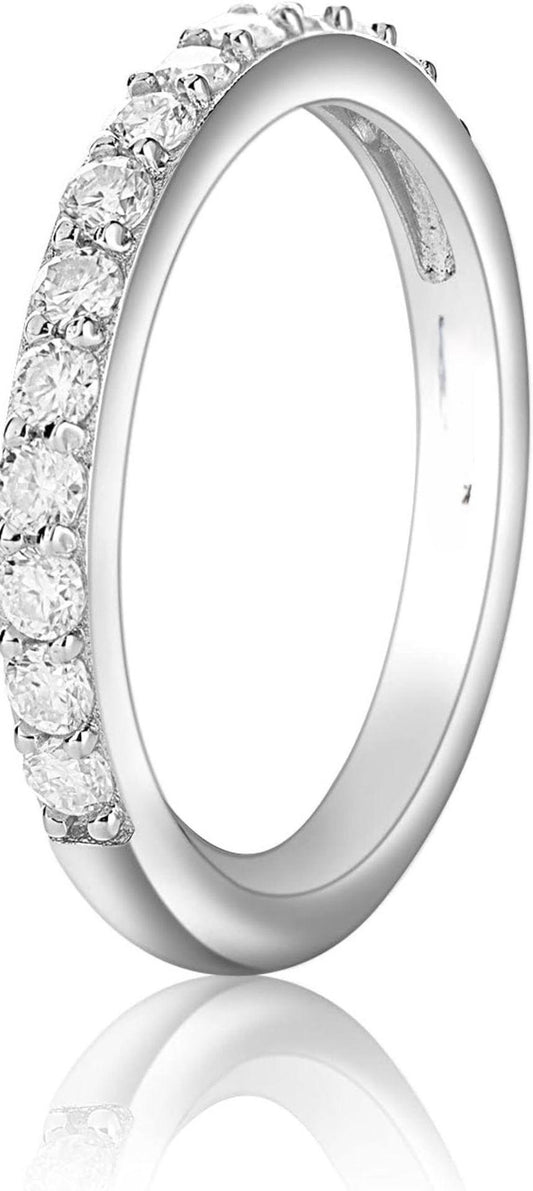 1.70 TCW Round Brilliant Cut Half Eternity Lab Grown Diamond Ring for Women