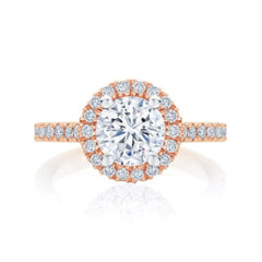 Round Brilliant Cut Halo Lab Grown Diamond Ring for Women