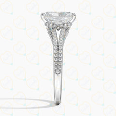 2.00 CTW Radiant Cut Split Shank Lab Grown Diamond Ring for Women