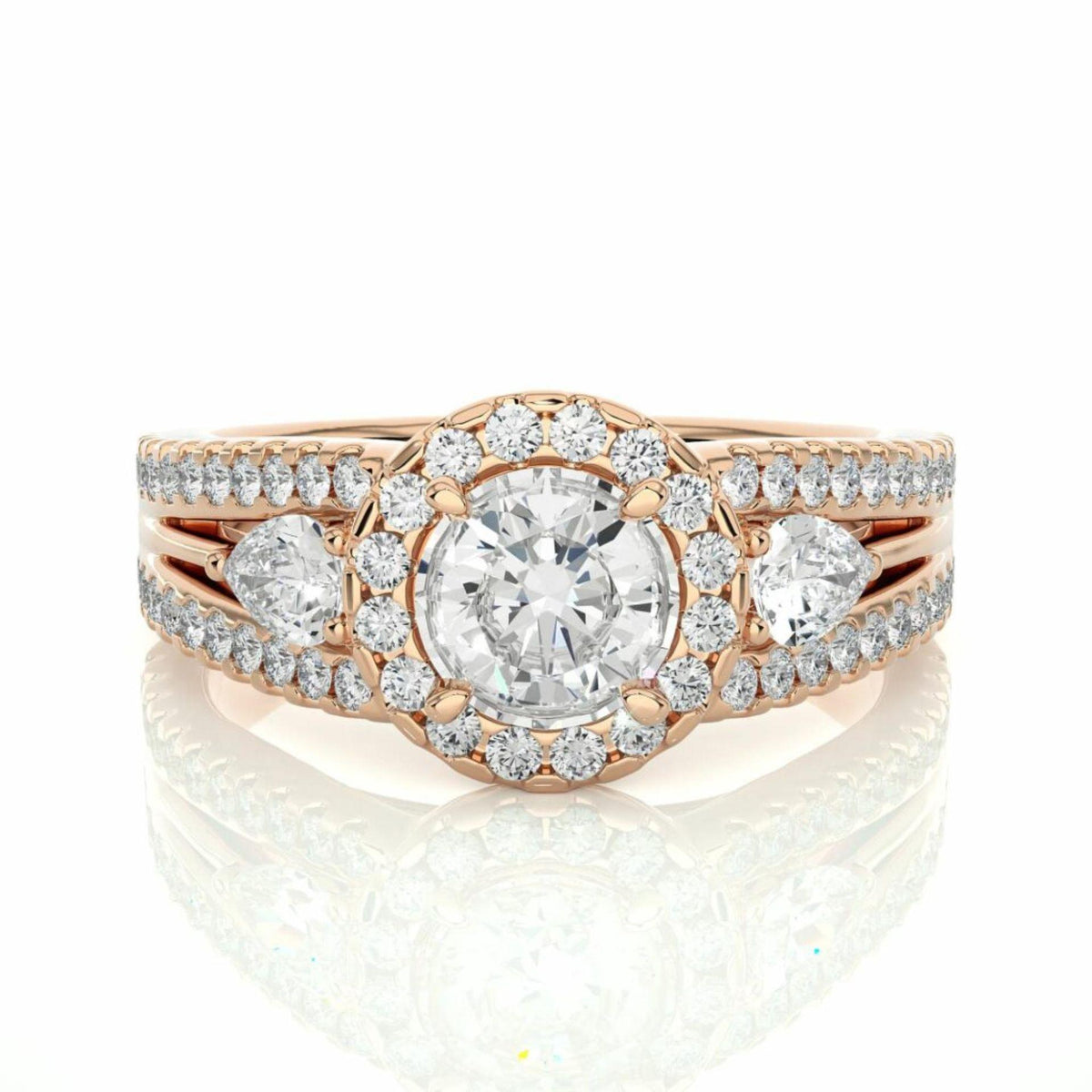 Round Brilliant Cut Art Deco Lab Grown Diamond Ring for Women