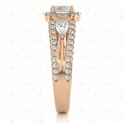 Round Brilliant Cut Art Deco Lab Grown Diamond Ring for Women