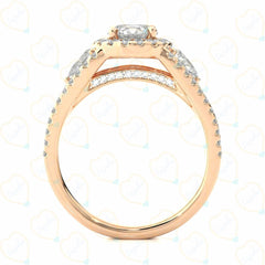 Round Brilliant Cut Art Deco Lab Grown Diamond Ring for Women