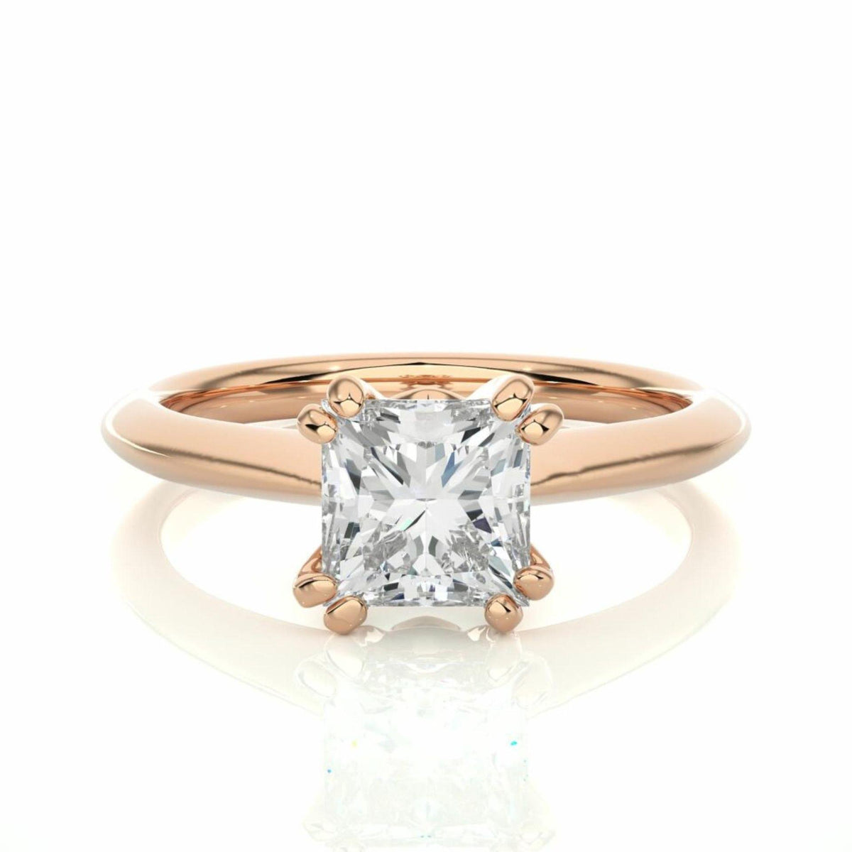 Princess Cut Solitaire Lab Grown Diamond Ring for Women