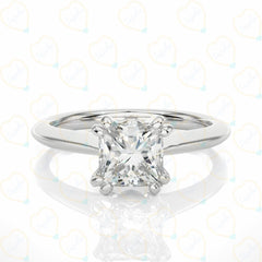 Princess Cut Solitaire Lab Grown Diamond Ring for Women