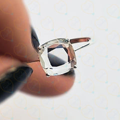 Anello da donna con diamante solitario taglio cuscino TCW da 1,50