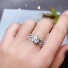 1.30 TCW Round Cut Twisted Lab Grown Diamond Ring for Women