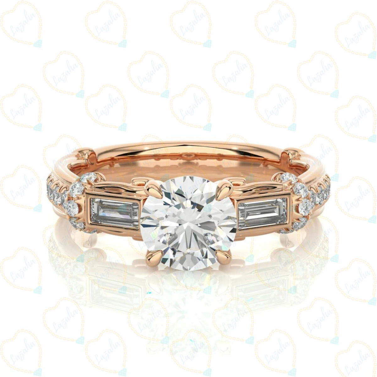 Round Brilliant Cut Unique Lab Grown Diamond Ring for Women