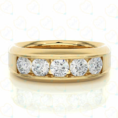 Round Brilliant Cut 5 Stone Lab Grown Diamond Ring for Women