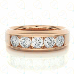 Round Brilliant Cut 5 Stone Lab Grown Diamond Ring for Women