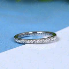 1.00 CTW Round Cut Trio Set Lab Grown Diamond Ring for Women