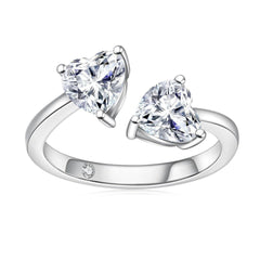 2.00 CTW Heart Cut Toi Et Moi Lab Grown Diamond Ring for Women