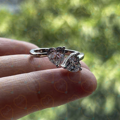 Anello da donna con diamante Toi Et Moi Lab Grown da 2,00 CTW taglio cuore